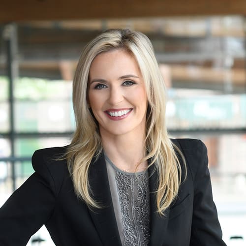 traffic plan co owner mary kiely wearing black sport coat with grey dress shirt